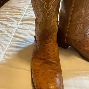 Shoes | Beautiful Pair Of Ostrich Boots Color Peanut Brittle  display picture 2